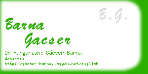 barna gacser business card