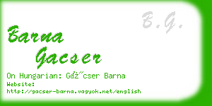 barna gacser business card